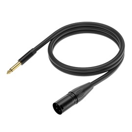 Yinker 3 m XLR to Jack 6.35 mm Microphone Cable Stereo 1/4 Inch TRS Male to XLR Male for Guitar, Speaker, Amplifier, Stage, DJ