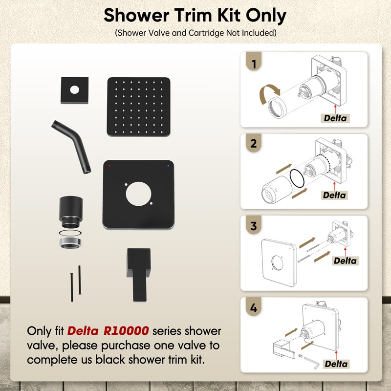 Replacement for Delta Faucet Shower Trim Kit 14 Series, Bathroom