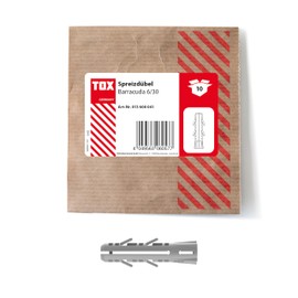 TOX Barracuda 013600041 Expansion Dowels 6 x 30 mm, Dowels for Solid Stone and Concrete, Very High Holding Values, Easy Assembly, Pack of 10 in Resealable and Environmentally Friendly Paper Packaging