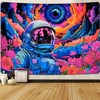 FENDROM Blacklight Astronaut Tapestry Hippie Eyes Tapestry UV Reactive Flowers