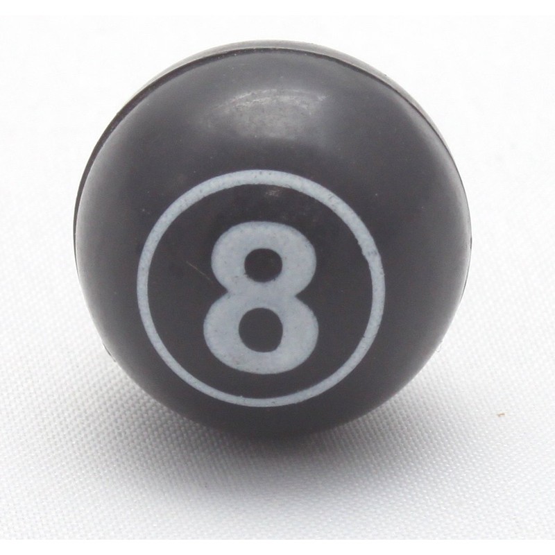 4 x Valve Caps Ball 8 Billiard Black White Black