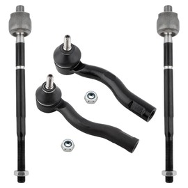 WEDOAUTO 4Pc Front Inner Outer Tie Rods End Links Left Driver & Right Passenger Set Fit For Nissan Sentrar 2007 2008 2009 2010 2011 2012 2.0L 2.5L Replace# EV800820 ES800575 ES800574