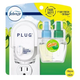 Febreze  Febreze Plug In Air Freshener, Odor-Fighting Kit, ALL SCENTS, Warmer&1 Refill - Gain Original