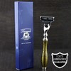 Men's Shaving Top Cartridge Razor Featuring Golden Antique Inspired Handle