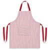 Cackleberry Home Red and White Ticking Stripe Woven Cotton Bib