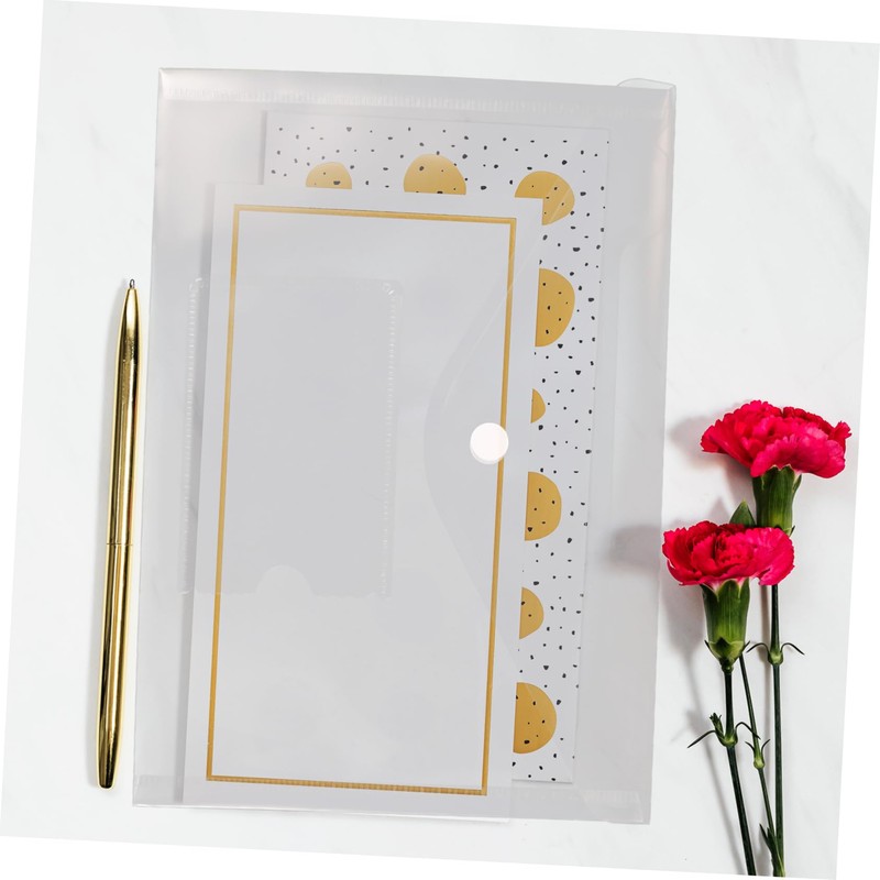 TEHAUX 12 File Pockets Clear Bag with Snap Buttons for