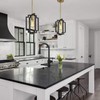 Emliviar Industrial Pendant Light, 1-Light Kitchen Hanging Light Fixture Adjustable,
