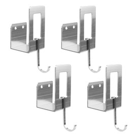 MY MIRONEY 4PCS Pot Lid Holder with Hook, Aluminum Pan Cover Racks Wall Mount Pot Lid Organizer Kitchen Chopping Board Organizer, Silver