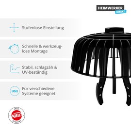 1 x Alfa Gravel Catcher Basket Leaf Catcher Clamping Range from 70-200 mm Individually Adjustable – No More Pipe Clogging on Flat Roofs and Garages