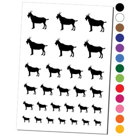 Goat Solid Temporary Tattoo Water Resistant Fake Body Art Set Collection - Brown (One Sheet)