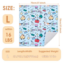 Cat Wrap Grooming for Cutting Nails, 27.5 * 27.5in Cats Restraint for Nail Clipping Ear Cleaning Teeth Brushing Self-Adherent Cat Grooming Supplies Anti-Scratch/Escape Swaddle Restraint Bag (Blue)