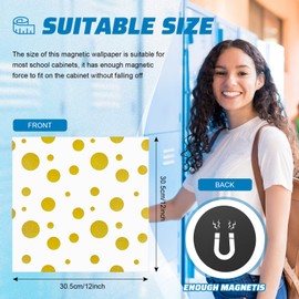 15 Pieces Locker Accessories Kit Magnetic Locker Wallpaper Decorative School Locker Decoration Gold Dots School Organizer First Day of School Decor for Student School Office University(Dots)