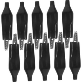 Pinzas de Cocodrilo Grandes Negras, 30 Piezas para Prueba Eléctrica