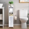 ShellKingdom Toilet Paper Holder Stand with Rods, Small Bathroom Storage