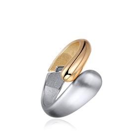 Crataly Chunky Stack Cuff Bracelets, 18K Gold Fashion, Stainless Steel, Nickel-Free, Hypoallergenic for Women