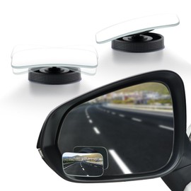 LivTee Blind Spot Car Mirror, Rectangular HD Glass Frameless Convex Side Mirror Blindspot, Reusable 360° Wide Angle Rear View Car Mirrors with Powerful Adjustable Suction Cup - Exterior Mirrors