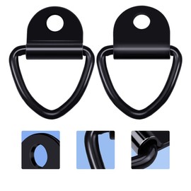 Generic Pack of 4 Lashing Rings, D Mounting Ring Trailer, Heavy Duty Stainless Steel Lashing Rings Hooks, for Trailers, Trucks, Boat Rope Bearings, Black