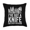 Knife Collector Knives Collecting Throw Pillow