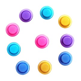 HugeDE 10 Pcs Colorful Refrigerator Magnets Small Round Fridge Magnet Cute Whiteboard Magnets Strong Locker Magnets Decorative Magnets for Office School