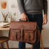 Leather Messenger Bag for Men and Women 18 inch Large