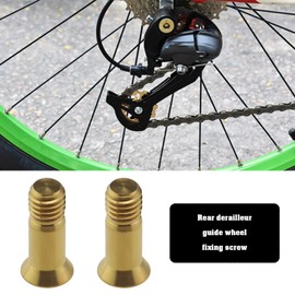 eMagTech 2pcs Titanium Alloy Fixing Screws Bicycle Rear Derailleur Bolt Bicycle Derailleur Guide Wheel Fixing Screw for Road Bike Mountain Bike, Gold