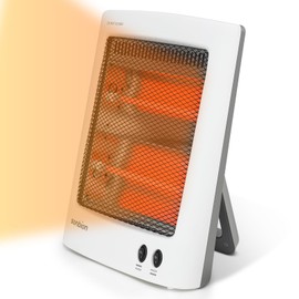 SONBION Radiant Space Heater, Portable Electric Heater, Infrared Heaters for Indoor Use, Halogen Heater for Garage Office, Foldable Holder, Overheat and Tip-over Protection, ETL Listed