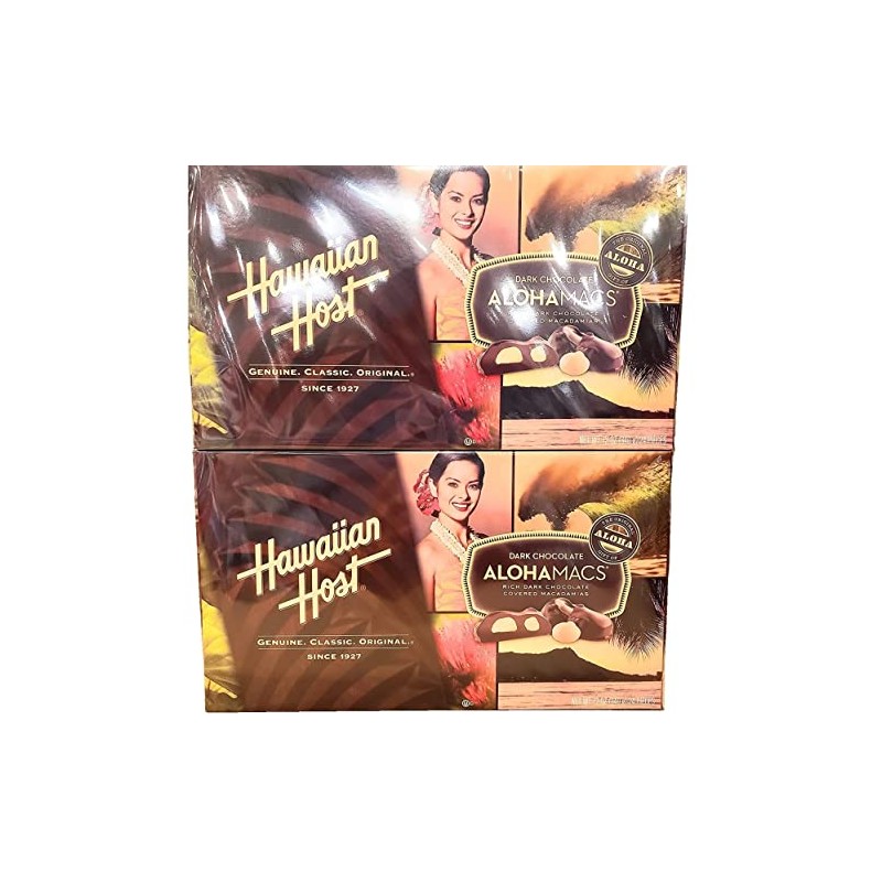 Hawaiian Host Dark Chocolate Alohamacs,12 Ounce Box, 2 Pack (24