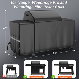 Grill Cover for Traeger Woodridge Pro & Elite, Compatible with BAC776 Full-Length All Weather Grill Cover – Waterproof Traeger Woodridge Pro Cover Accessories