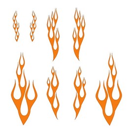 Wild Dingos LLC Flame Kit Style 1 Golf Cart ATV Large Vinyl Decal Sticker Orange