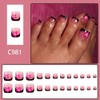 Black French Tips Press on Toe Nails Short Square Stick