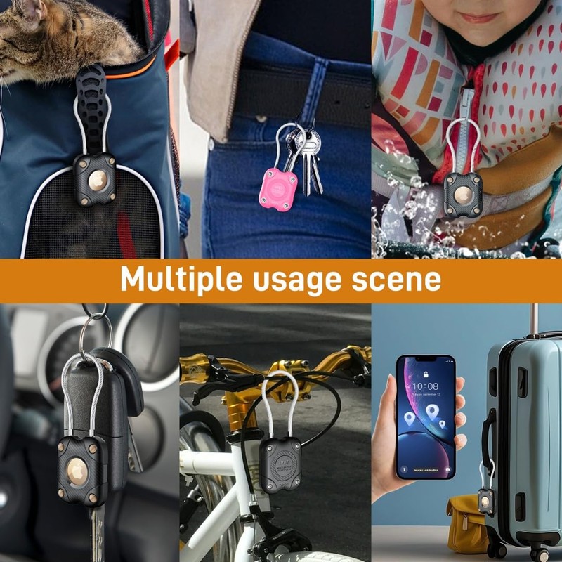 AirTag Holder Waterproof,AirTag Waterproof Case with Wire Cable for Luggage,Keys,Backpack