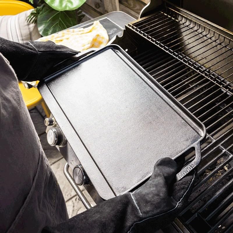 Lodge 20 x 10.44 Inch Pro-Grid Reversible Cast Iron Grill/Griddle