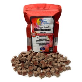 Super Cichlids Freeze Dried Blackworms with Color Boost - Great for Tropical & Marine Aquariums - High Protein, No Preservatives - Live Blackworms Replacement (75 Grams)