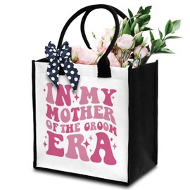 Dr.Baner Mother Of The Groom Tote Bag For Women, In My Mother Of The Groom Era Tote Bag For Wedding Bachelorette Party, Tote Bag With Ribbon, Beach Bag Gifts For Bridal Shower Wedding Friends -44
