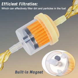 Tunejoy Petrol Hose Kit Motorcycle with 1 m Fuel Line Pack of 3 Petrol Filter 10 Pieces Hose Clamps for Motorcycle Tractors or Small Engines Yellow