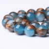 90 piezas de cuentas de piedra de cloisonné azul de