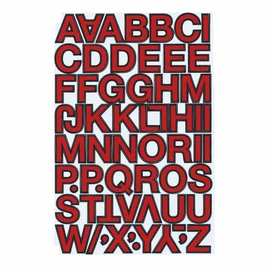 XIAXIN Waterproof PVC Alphabet Sticker Set Weatherproof Waterproof Roman Characters Nameplate Suitcase Nameplate Locker Indoor Outdoor Use TS-114 (Red X Black)