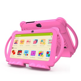 CUPEISI Android 14 Kids Tablet, 7 inch Tablet for Kids, 4GB RAM 32GB ROM Toddler Tableta with Case, Quad-core Processor, 1024 * 600 IPS Screen, Parental Control, IWAWA APP Children Tableta for Girls