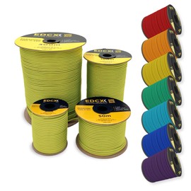 EdcX 4mm Nylon Paracord 550 100m (330 feet) - Type III, 100% Nylon Rope, 7 Strand Rope, 4mm Nylon Rope in Solid Colors (Yellow, 100 m)