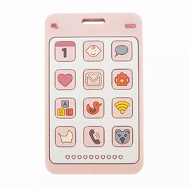 CUACUA BABY | Mordedera En Forma De Teléfono | Esquinas Con Diferentes Texturas Sensoriales | Silicon Grado Alimenticio Y Madera | Alivia Dolor En Encías Y Dientes