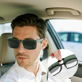 Yesaler Polarised Sunglasses Attachment Glasses UV400 Sunglasses Clip Unisex Sunglasses for Driving Fishing Mountaineering 4 Pieces 4 Colours