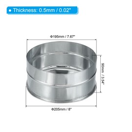 PATIKIL 8" Duct End Cap, 1Pcs Galvanized Steel Tee Cap Metal Vent Plug Round Dryer Vent Pipe Cover for Ventilation HVAC Systems, Silver Tone