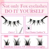 7 Pairs of Clear Band False Eyelashes, Cat Eye, Natural