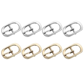 PATIKIL Single Prong Belt Buckle 1.5", 8 Pcs Metal Roller Buckle Oval Center Bar Buckles for Belt Purse Making Leather Hardware, Silver/Light Gold