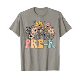 Wildflower Pre-K Preschool Team Floral Teacher Girls T-Shirt