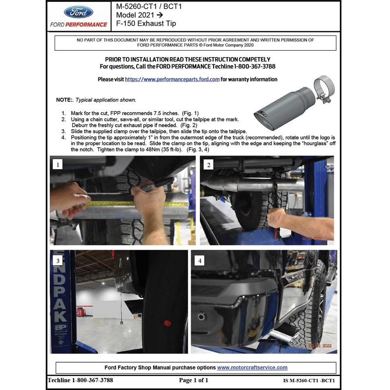 OEM M-5260-BCT1 4" Clamp On Black Exhaust Tip made for