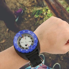 Diving Compass, Accurate Scale, 50 Metres, Waterproof Wrist Compass, Luminous for Underwater Cave Expedition (Blue)