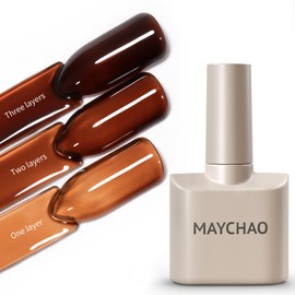 MAYCHAO 15ML Jelly Sheer Tortoise Gel Nail Polish 1Pc Transparent Hot Cocoa Amber Gel Polish Soak Off UV LED Translucent Nail Polish Nail Art Starter Manicure Salon DIY at Home, 0.5 OZ | MAYCHAO