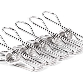 Baoswi 28 Pcs Clothespins for Hanging Clothes, Metal Stainless Steel Clothes Pins for Laundry Clips, Clothes Pegs, Heavy Duty Multipurpose Clips for Hanging Clothes Food Packages (Silver)