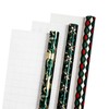 LeZakaa Green Christmas Wrapping Paper - Mini Roll with Metallic
